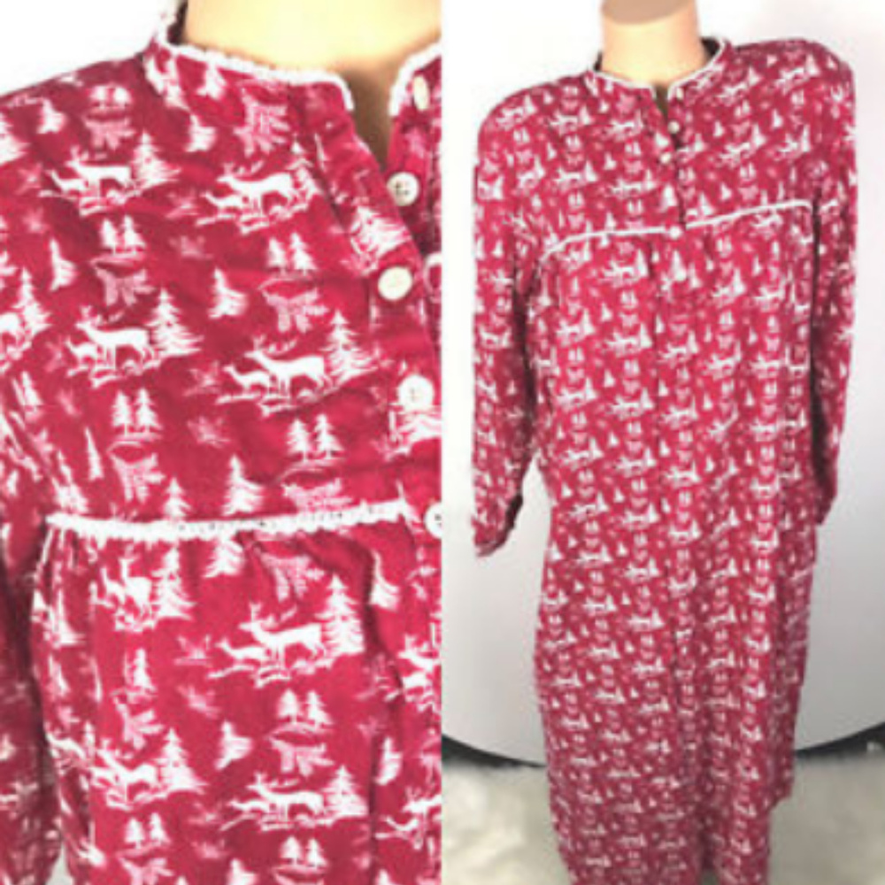 L.L. Bean Red and White Pajama Set